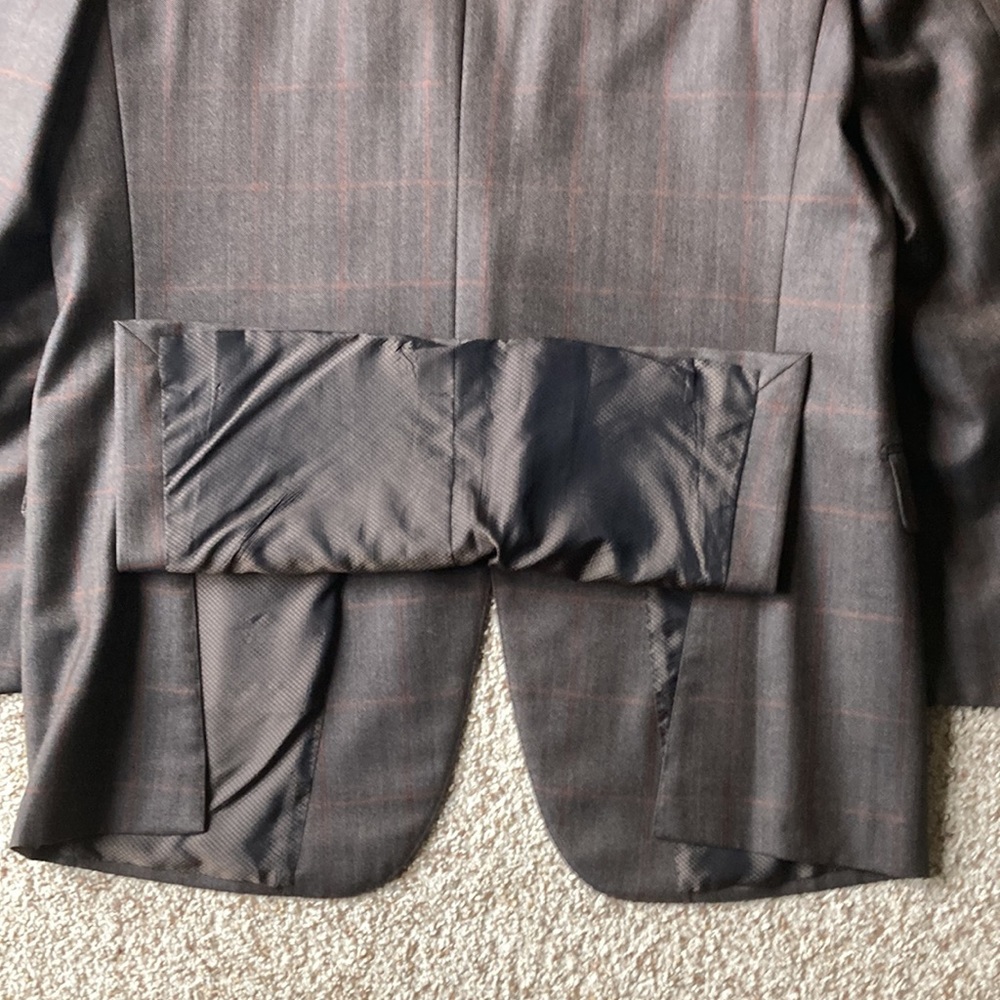 Ermenegildo Zegna Brown Rust Windowpane Check Wool Sport Coat Eu 54 L US 44 L - Picture 10 of 13